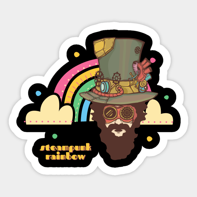 Steampunk Rainbow Sticker by nathalieaynie